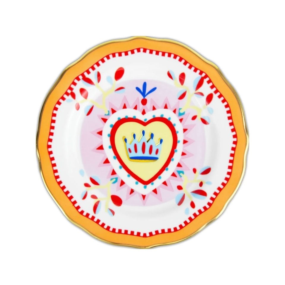 Baci Milano Mamma Mia Kalp Desenli Tatlı Tabağı 16 cm