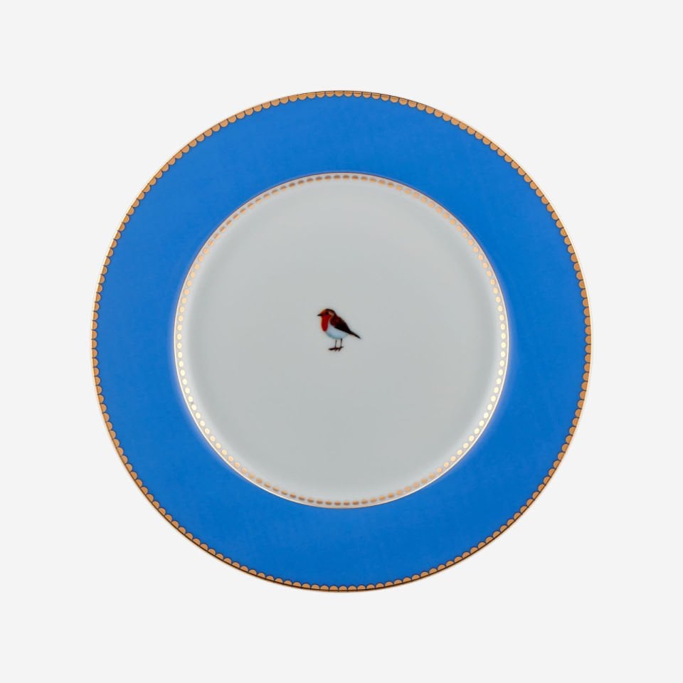 Mavi Porselen Pasta Tabağı 17 Cm Love Birds Collection by Pip Studio