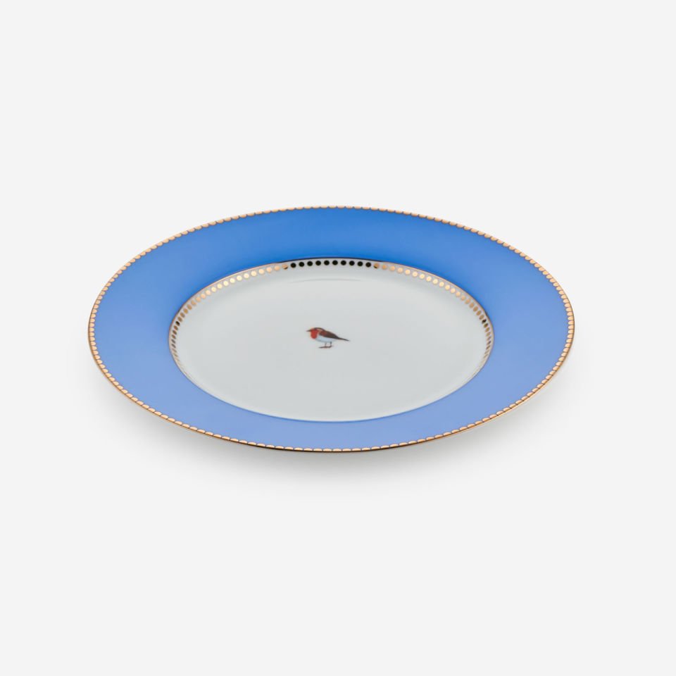 Mavi Porselen Pasta Tabağı 17 Cm Love Birds Collection by Pip Studio