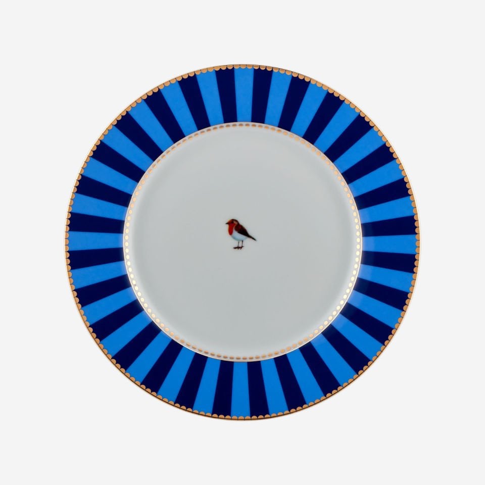 Mavi Porselen Pasta Tabağı 17 Cm Love Birds Collection by Pip Studio