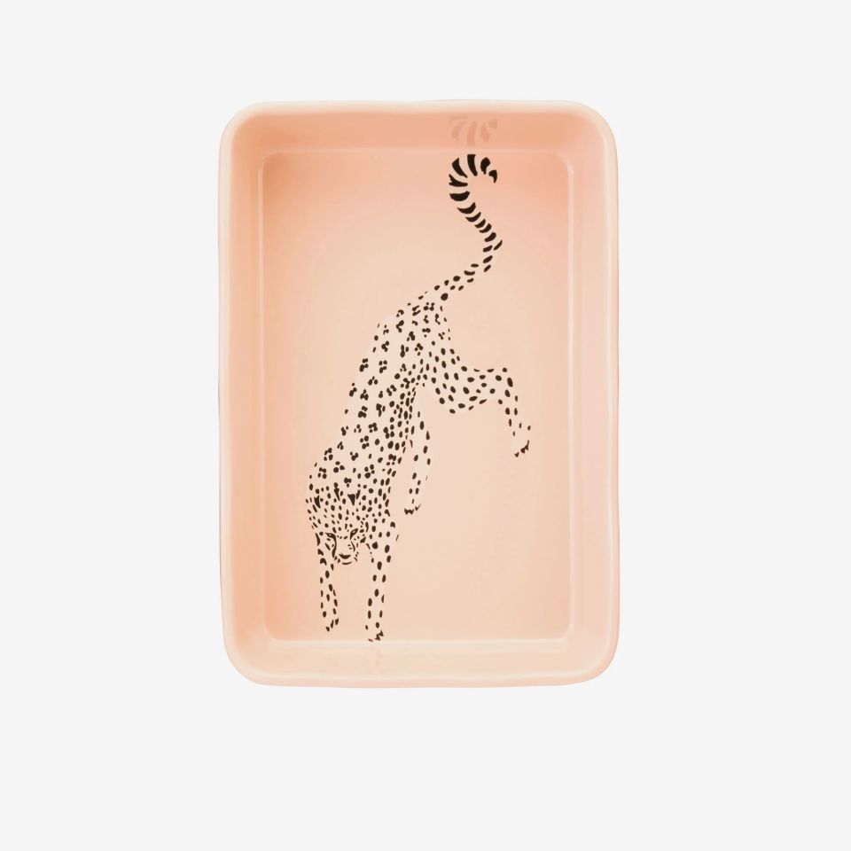 Pembe Porselen Fırın Kabı 26X18x6 Cm Animals Collection by Yvonne Ellen