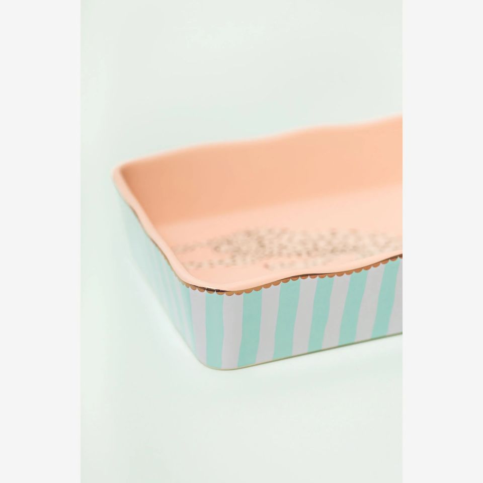 Pembe Porselen Fırın Kabı 26X18x6 Cm Animals Collection by Yvonne Ellen