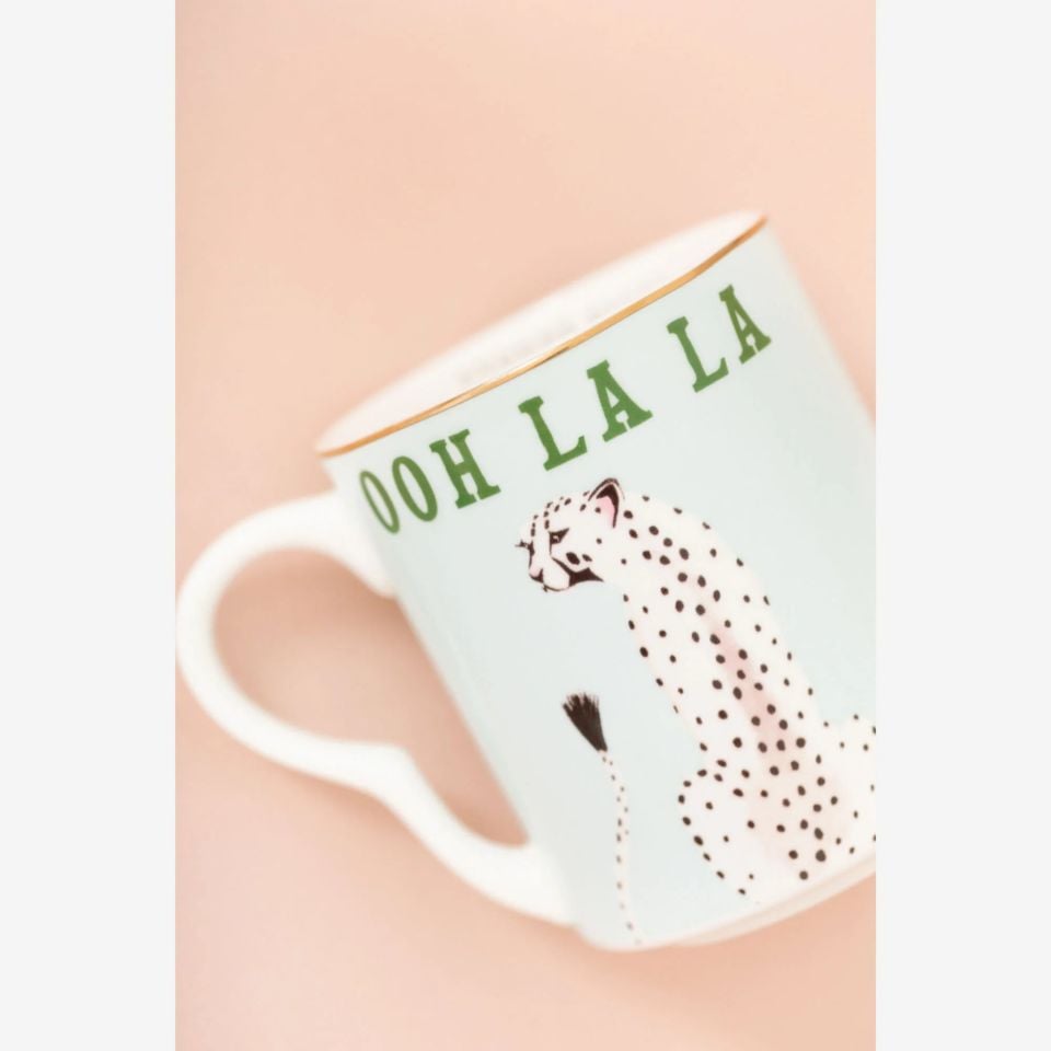 Yeşil Porselen Kupa 250 Ml Animals Collection by Yvonne Ellen