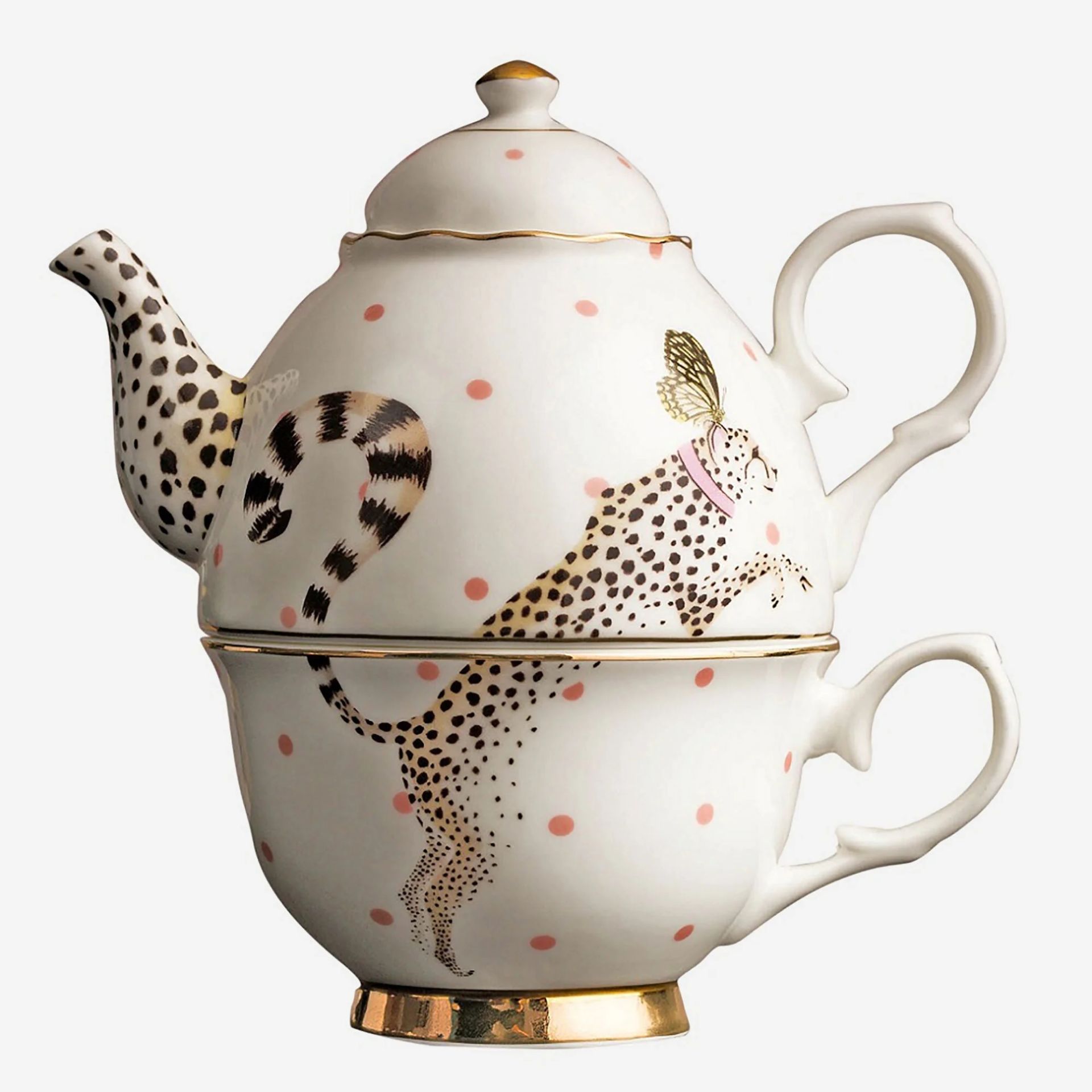 PORSELEN ANIMALS ÇİTA TEK KİŞİLİK ÇAY SETİ 280 ml YVONNE ELLEN