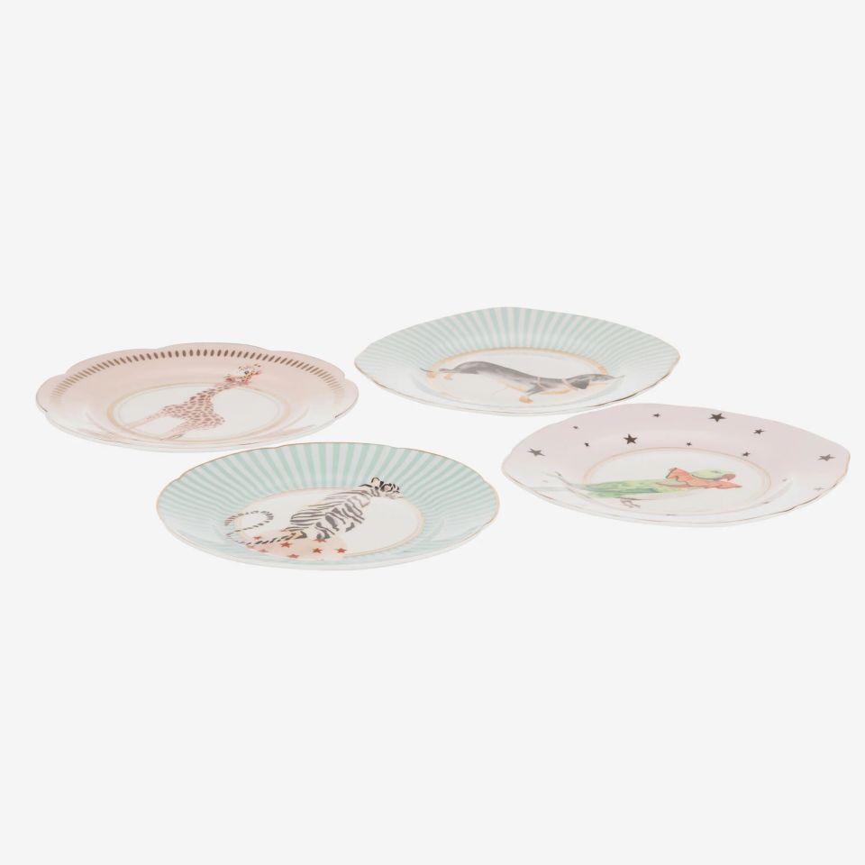 PORSELEN ANIMALS HAYVANLI DÖRTLÜ TABAK SETİ 16 cm YVONNE ELLEN