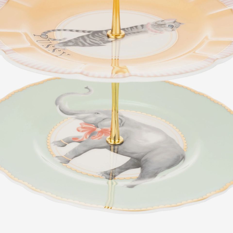 Pembe Porselen Yemek Tabağı 23 Cm Animals Collection by Yvonne Ellen