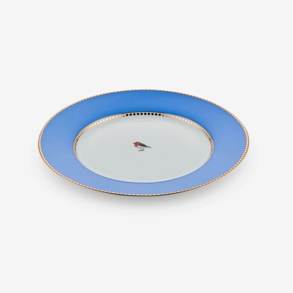 Mavi Porselen Kahvaltı Tabağı 21 Cm Love Birds Collection by Pip Studio