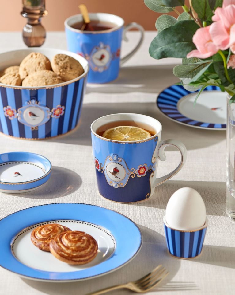 Mavi Porselen Kahvaltı Tabağı 21 Cm Love Birds Collection by Pip Studio