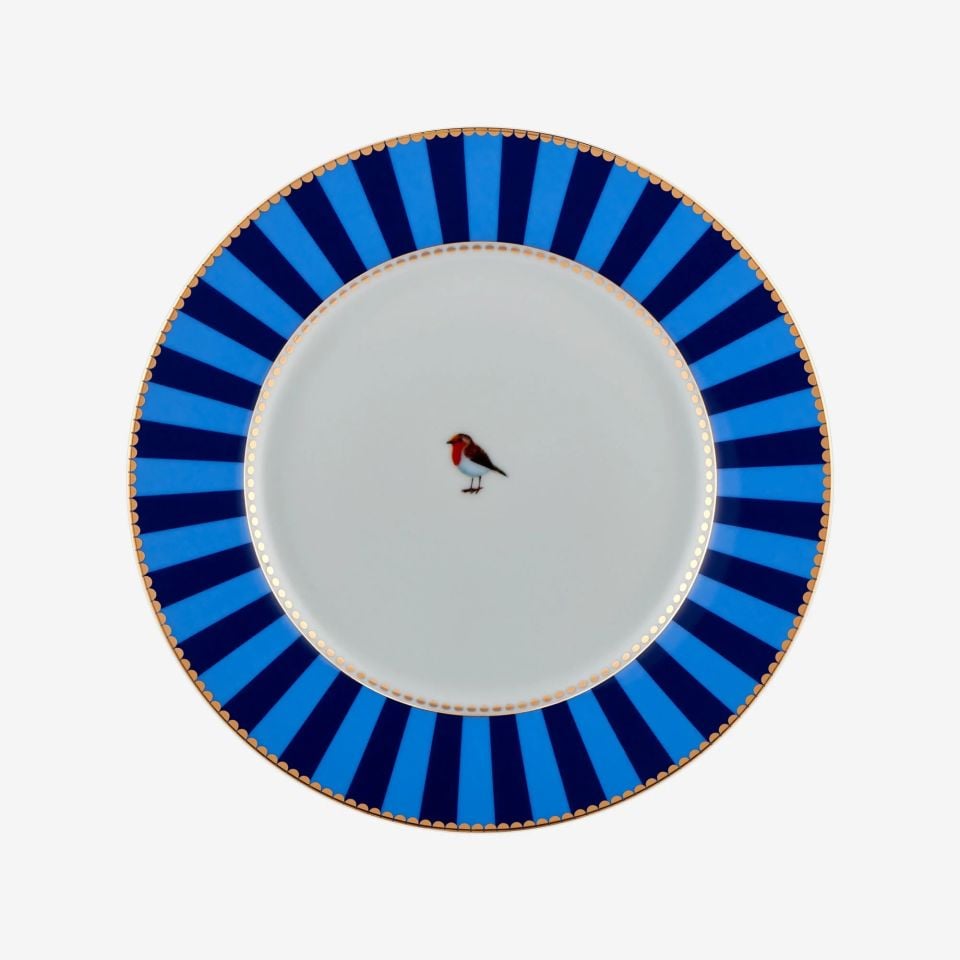 Mavi Porselen Kahvaltı Tabağı 21 Cm Love Birds Collection by Pip Studio
