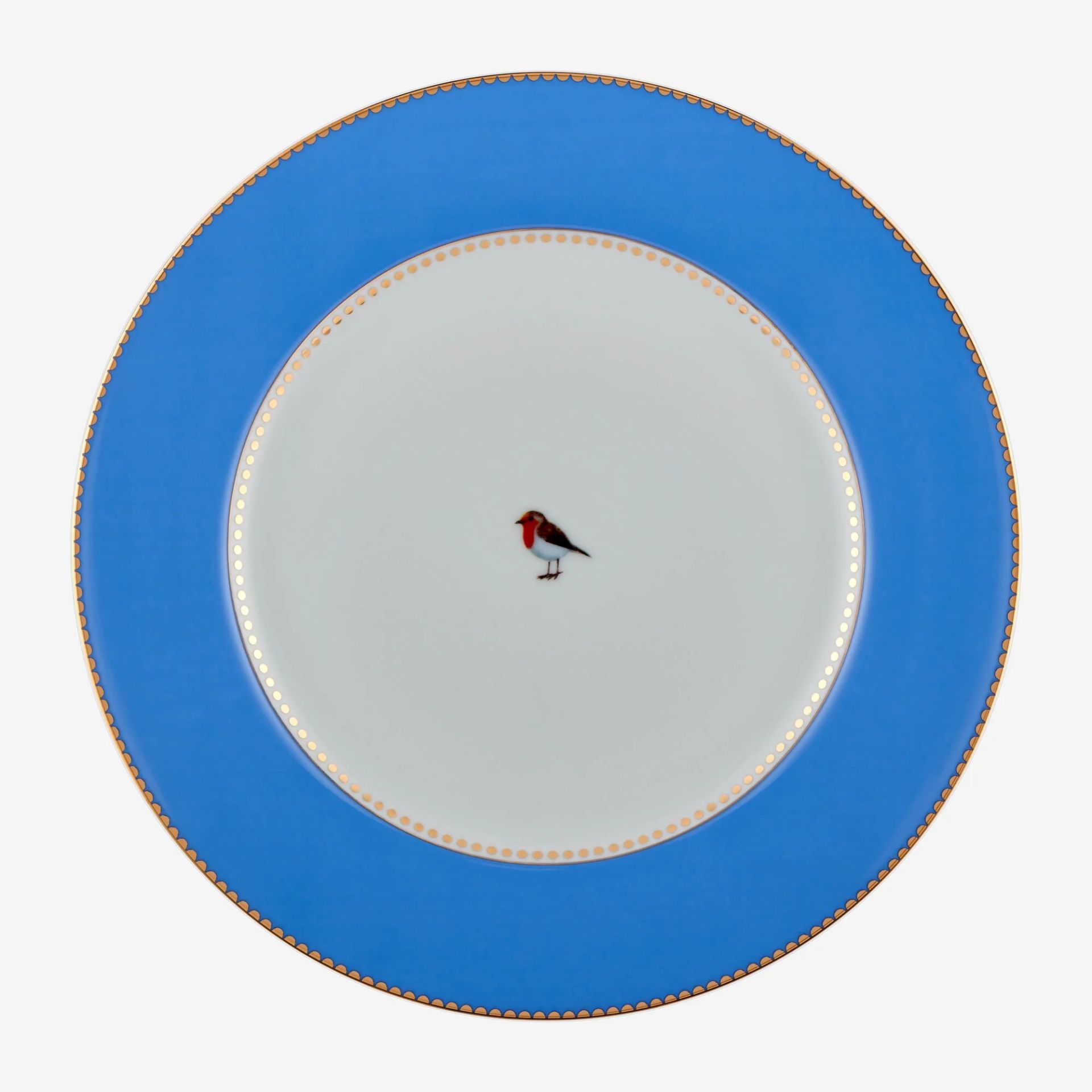 Mavi Porselen Yemek Tabağı 26,5 Cm Love Birds Collection by Pip Studio