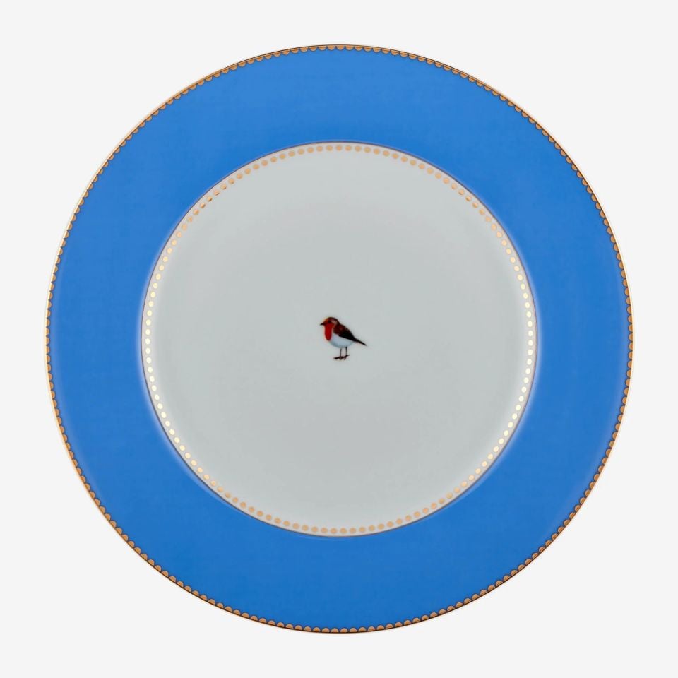 Mavi Porselen Yemek Tabağı 26,5 Cm Love Birds Collection by Pip Studio
