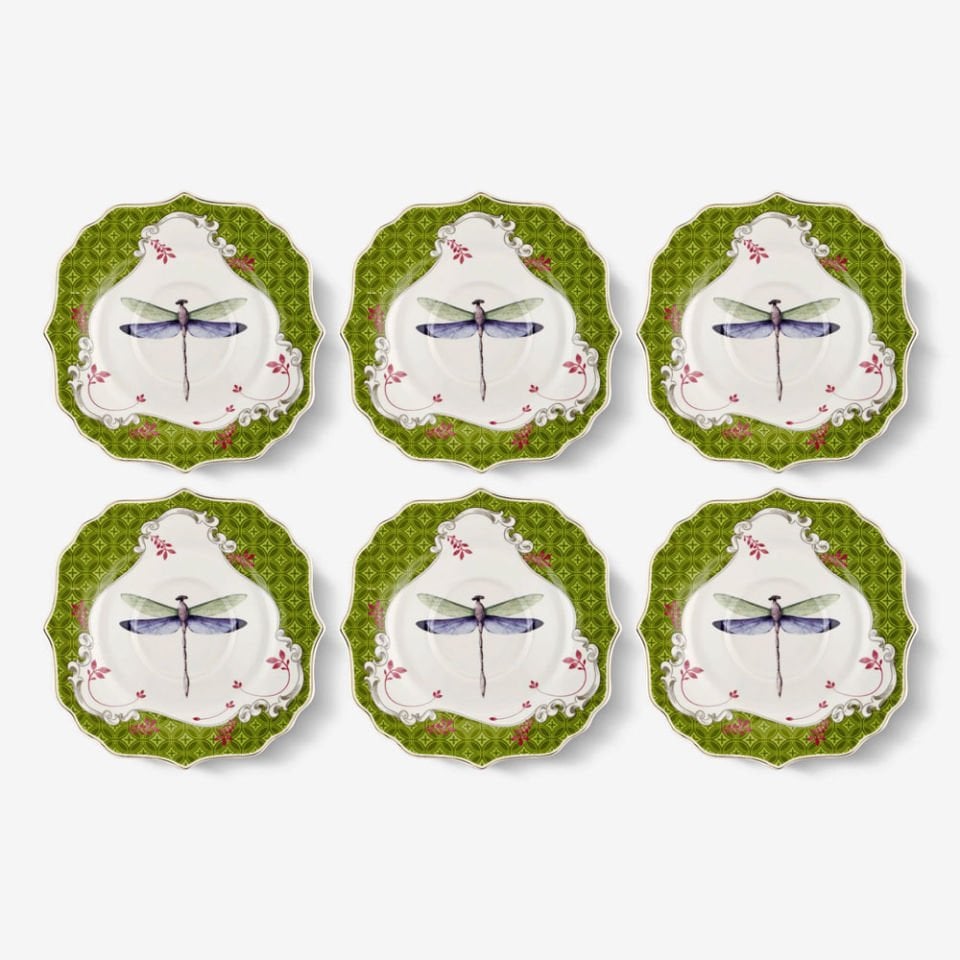 Yeşil Porselen Çay Tabağı Seti 15 Cm Allure Collection by Chiara Alessi