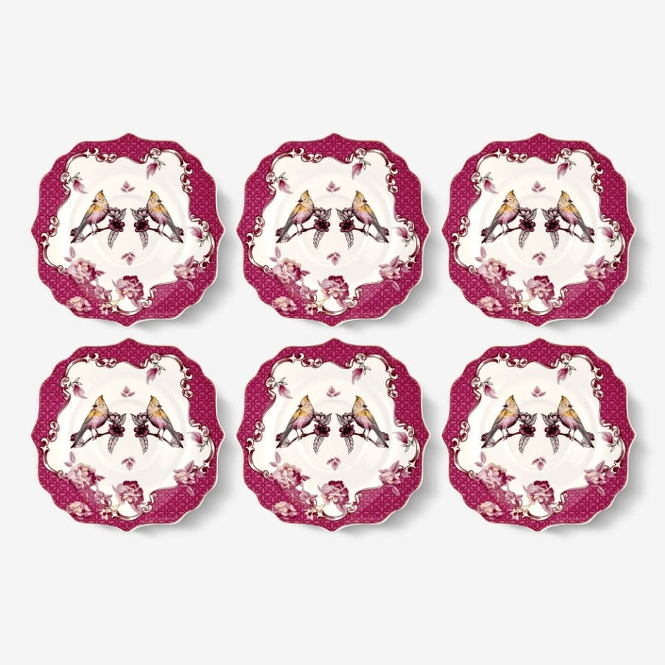 Pembe Porselen Çay Tabağı Seti 15 Cm Allure Collection by Chiara Alessi