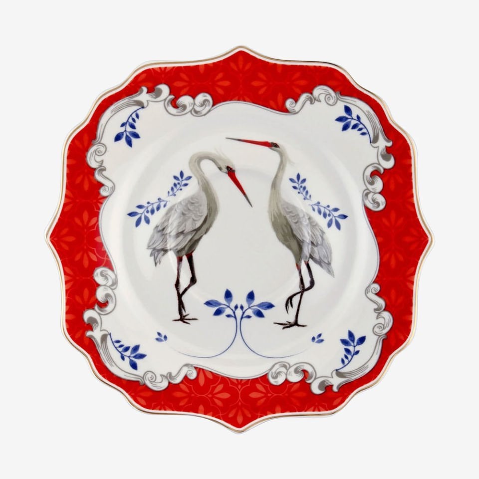 Kırmızı Porselen Çay Tabağı Seti 15 Cm Allure Collection by Chiara Alessi