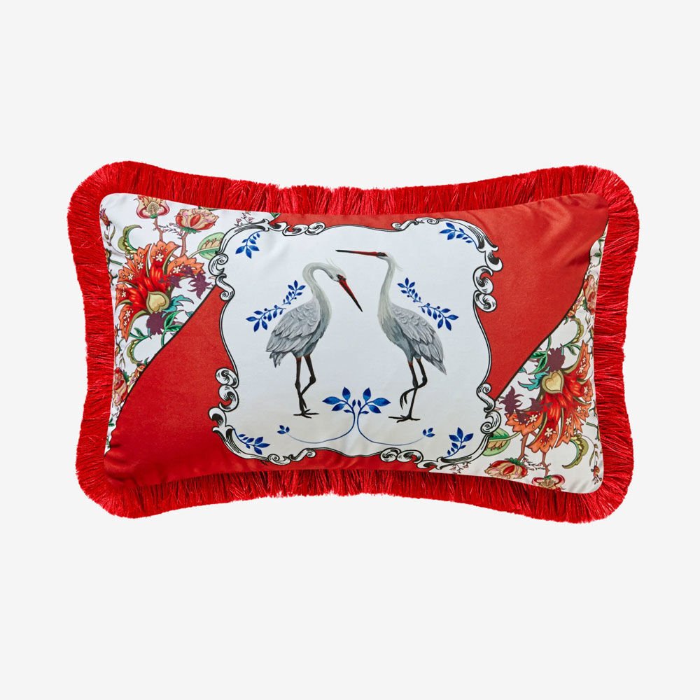 Kırmızı Kadife Dekoratif Yastık 30X50 Cm Allure Collection by Chiara Alessi