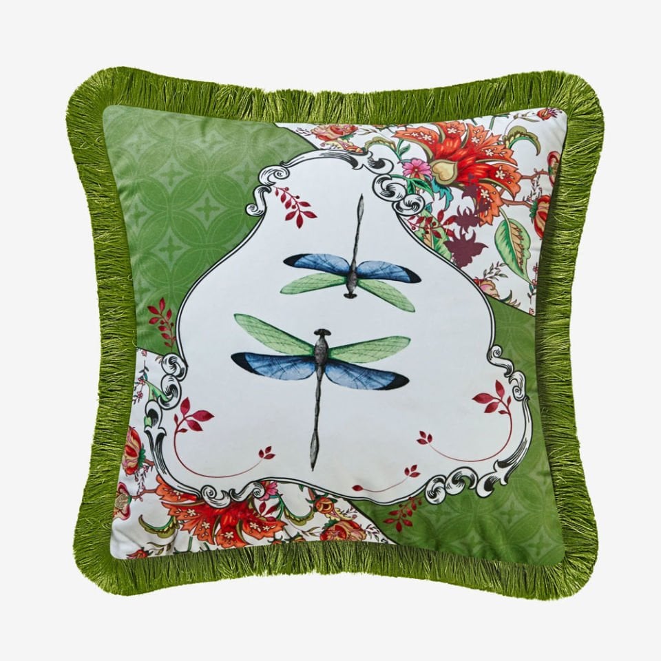 Yeşil Kadife Dekoratif Yastık 43X43 Cm Allure Collection by Chiara Alessi