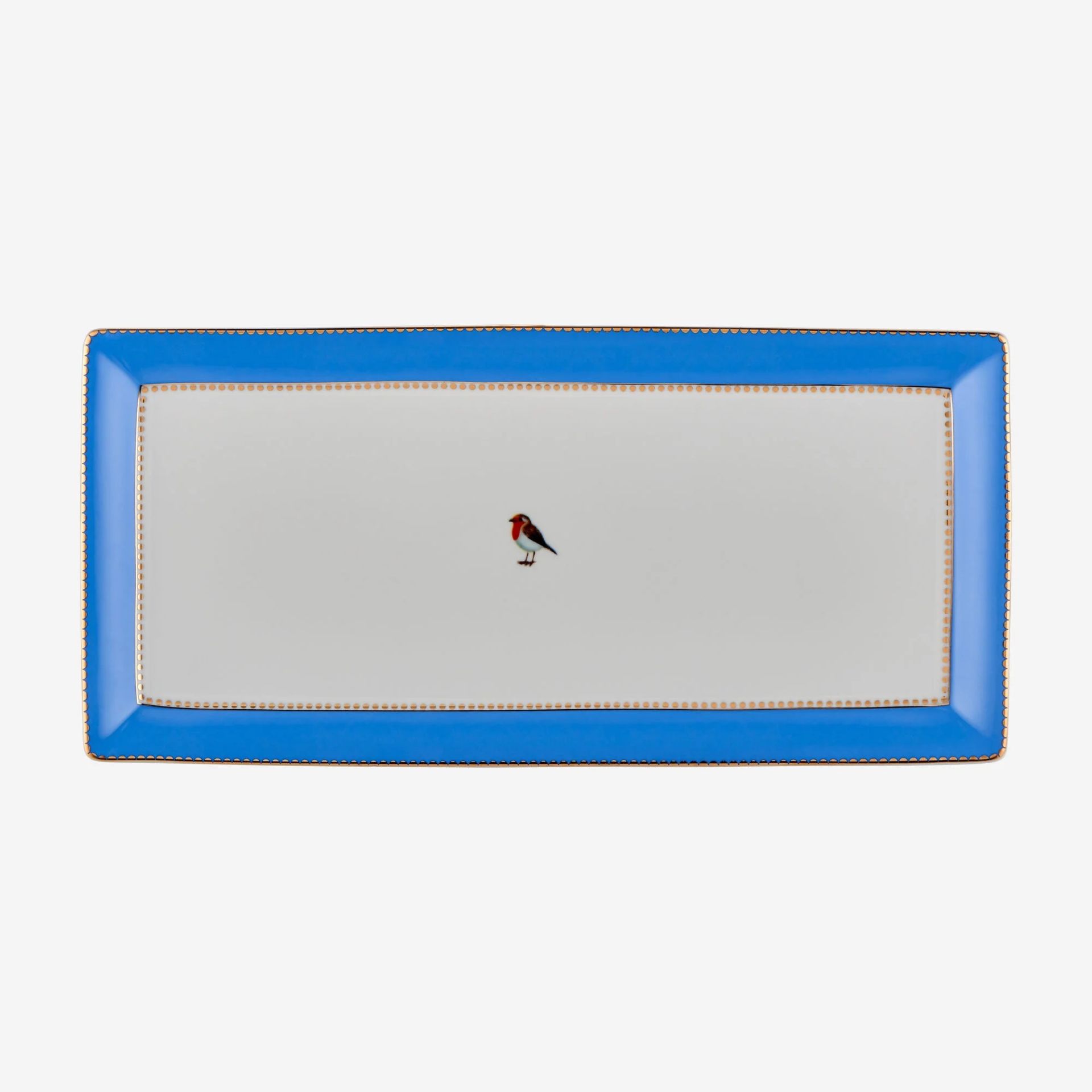 Mavi Porselen Servis Tabağı 33,3X15,5 Cm Love Birds Collection by Pip Studio
