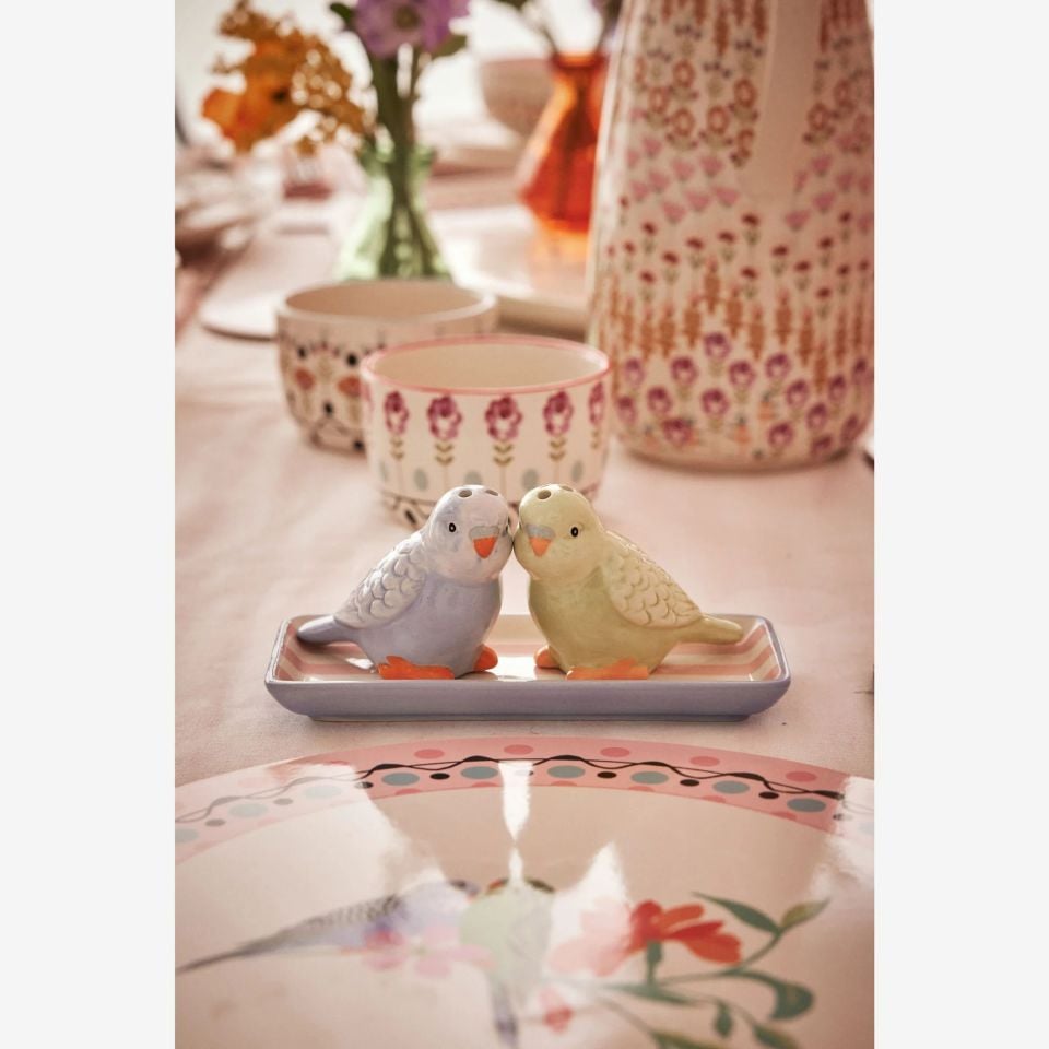 Mavi Seramik Tuzluk Ve Biberlik 15,5X6,5x7 Cm Painted Table Collection by Cath Kidston