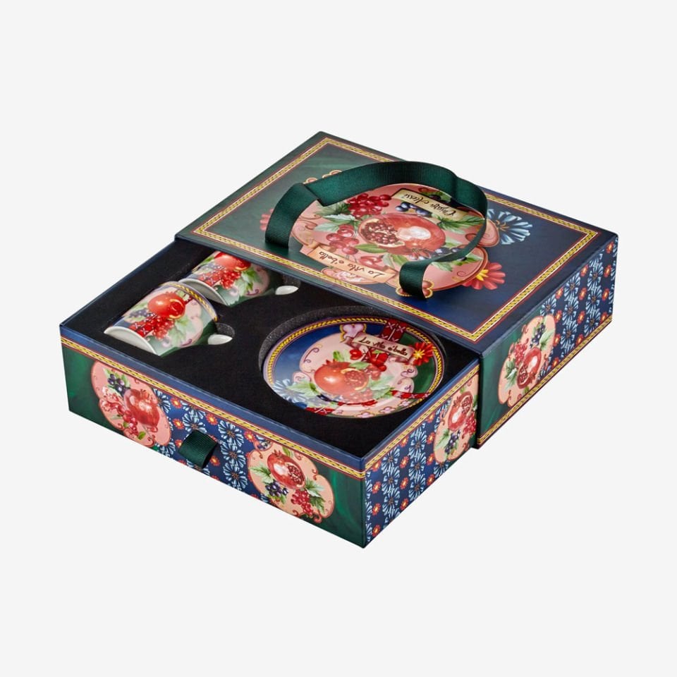 Mavi Yeşil Porselen Kahve Fincan Seti 120 Ml La Vita E Bella Collection by Chiara Alessi