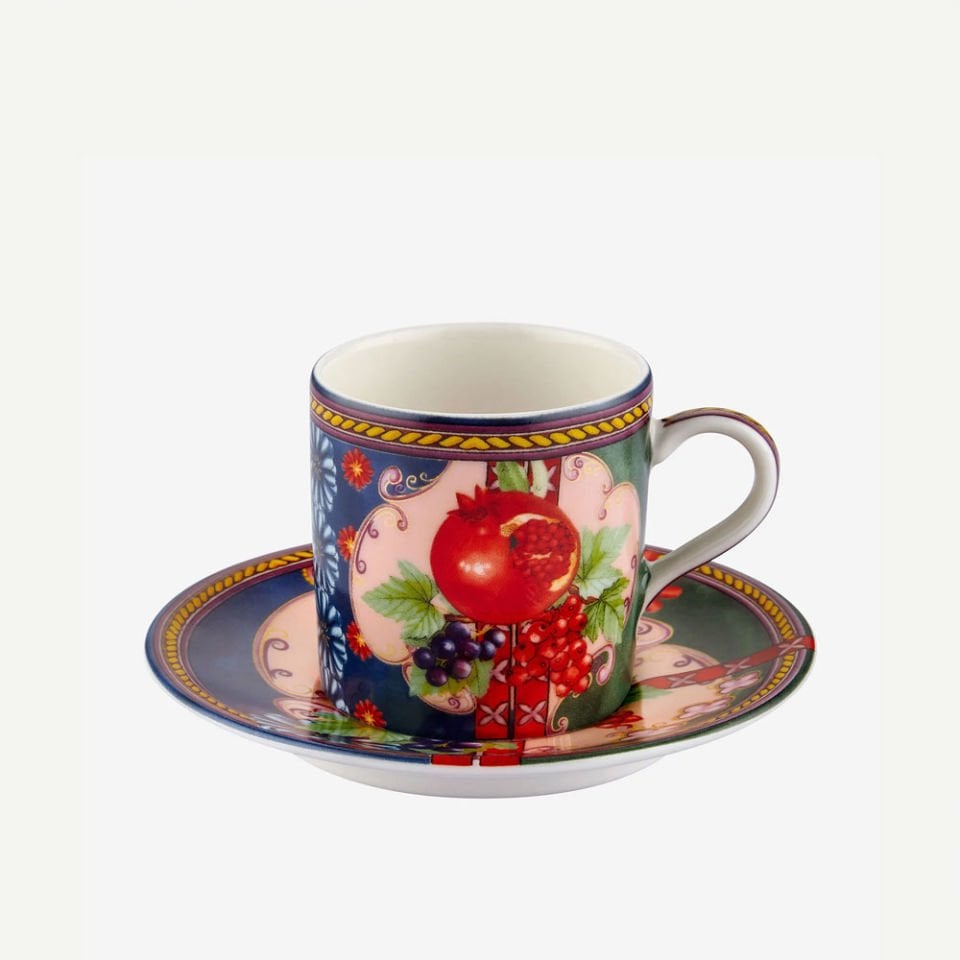 Mavi Yeşil Porselen Kahve Fincan Seti 120 Ml La Vita E Bella Collection by Chiara Alessi