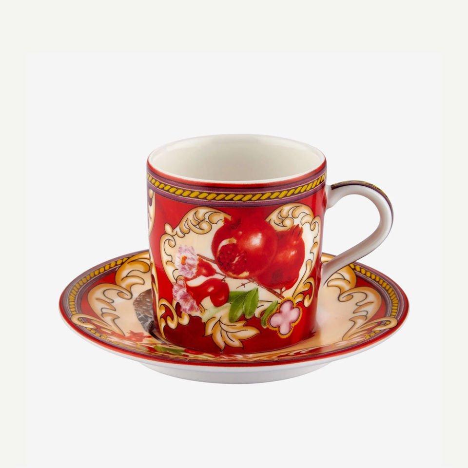 Kırmızı Porselen Kahve Fincan Seti 120 Ml La Dolce Vita Collection by Chiara Alessi