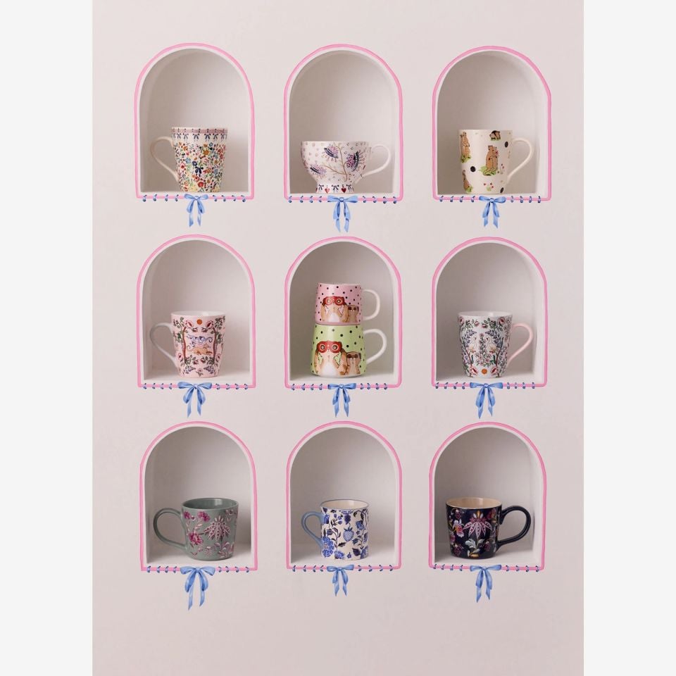 Mavi Porselen Kupa 275 Ml Strawberry Garden Collection by Cath Kidston