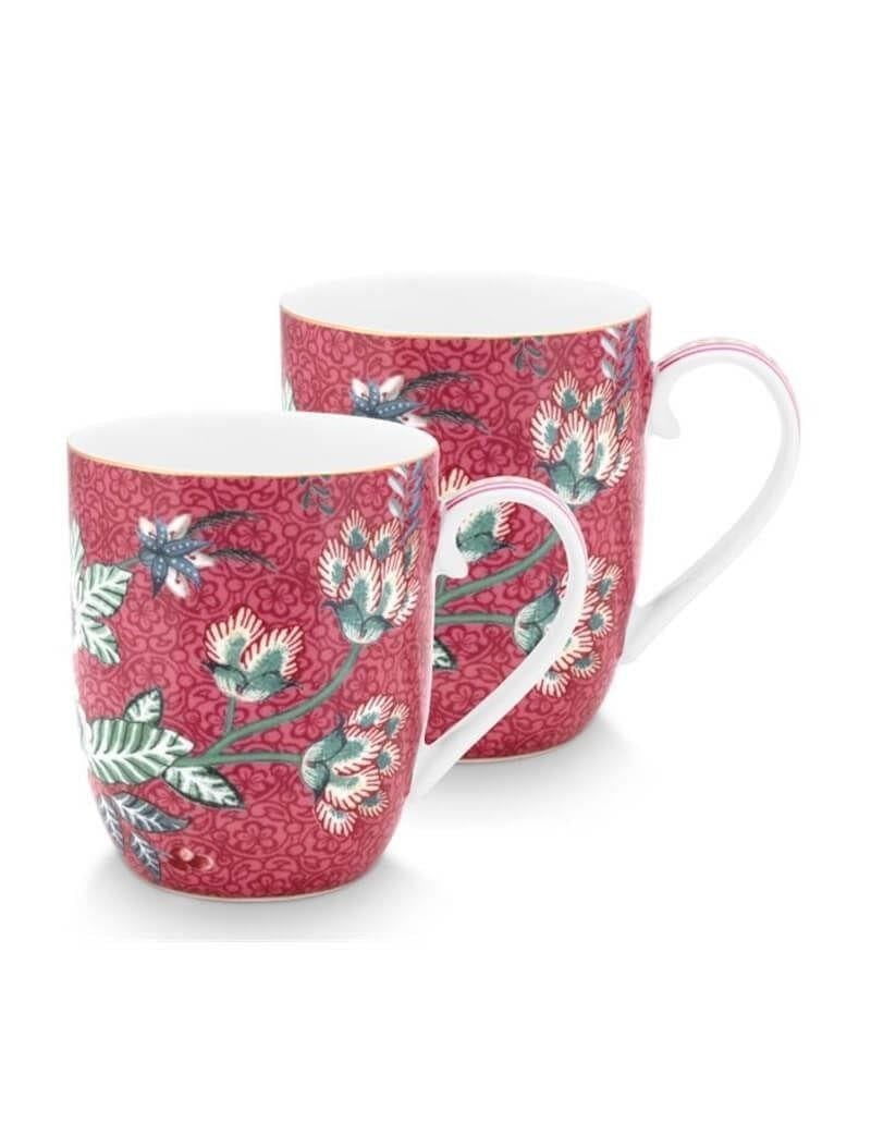 Kırmızı Porselen Kupa Seti 350 Ml Flower Festival Collection by Pip Studio