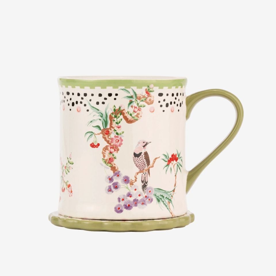 Yeşil Porselen Kupa 275 Ml Spring Birds Collection by Cath Kidston