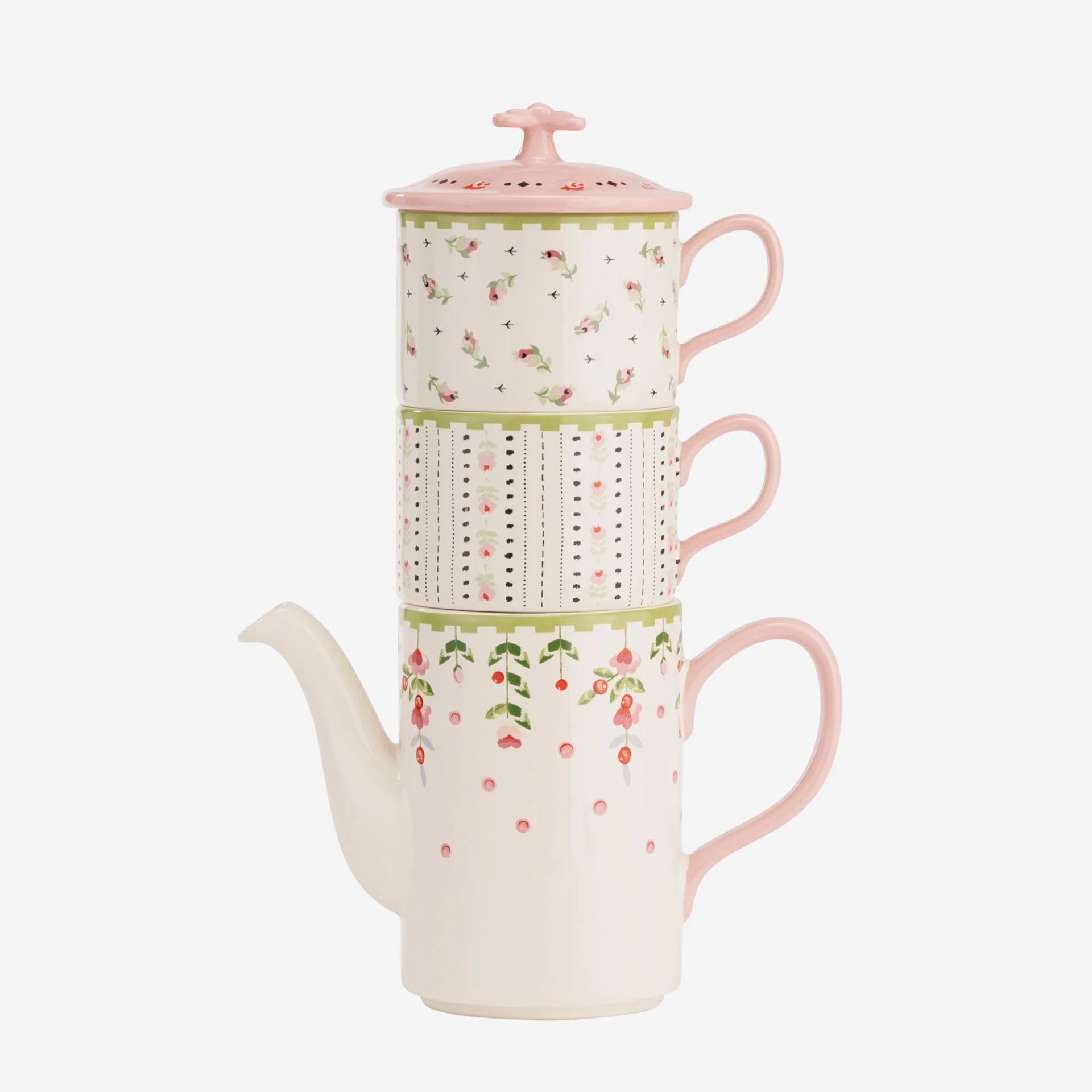 Pembe Porselen Çay Fincan Seti 400 Ml Spring Birds Collection by Cath Kidston