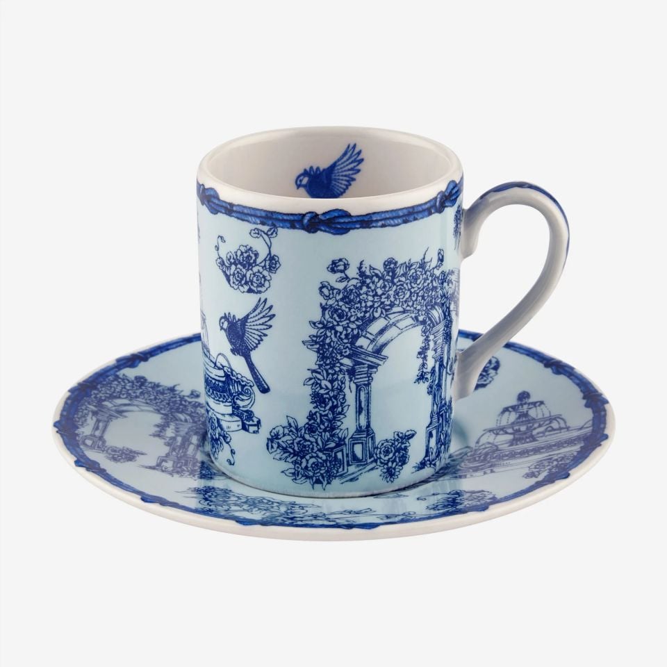 Mavi Porselen Kahve Fincanı 120 Ml Fontana Collection by Chiara Alessi