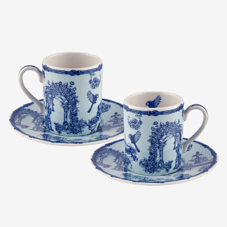 Mavi Porselen Kahve Fincanı 120 Ml Fontana Collection by Chiara Alessi