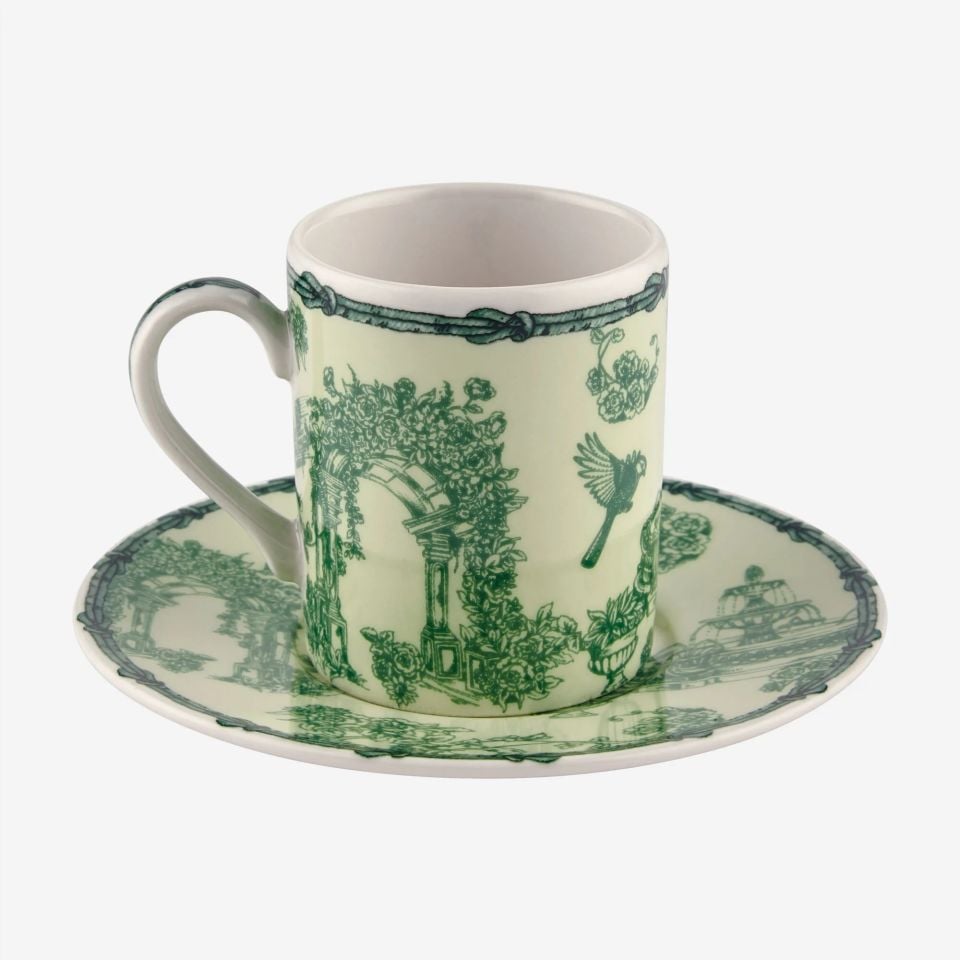 Yeşil Porselen Kahve Fincan Seti 120 Ml Fontana Collection by Chiara Alessi