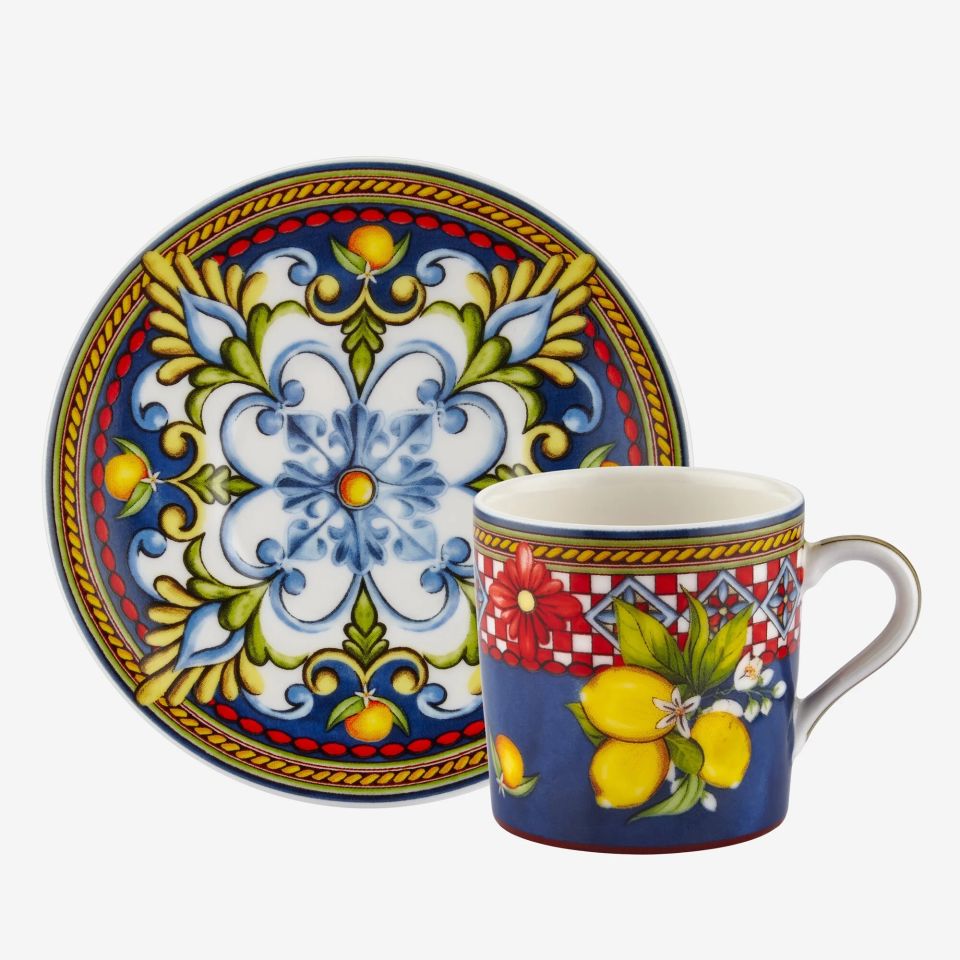Chiara Alessi Mavi Porselen Kahve Fincan Seti 120 Ml Capri Collection