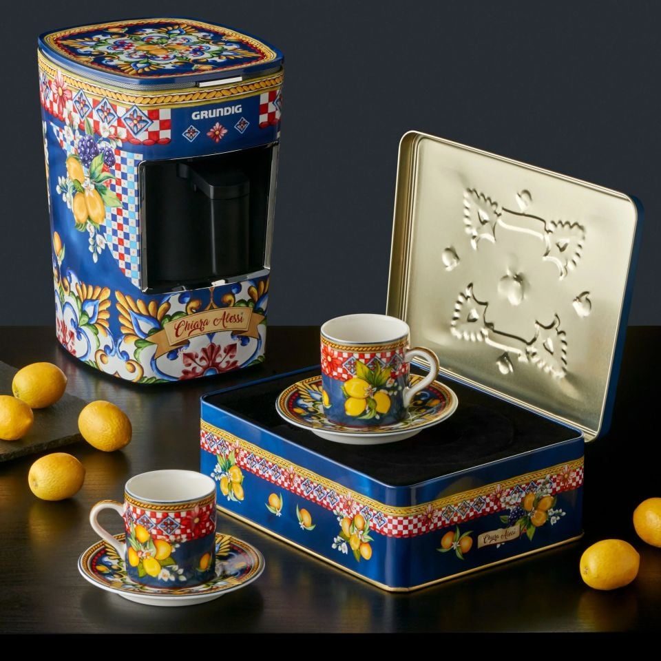 Mavi Porselen Kahve Fincan Seti 120 Ml Capri Collection by Chiara Alessi