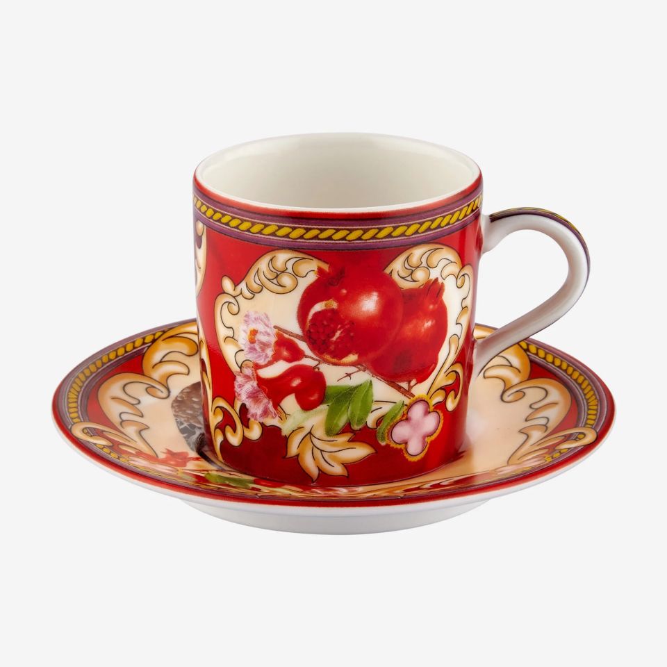 Kırmızı Porselen Kahve Fincan Seti 120 Ml Capri Collection by Chiara Alessi