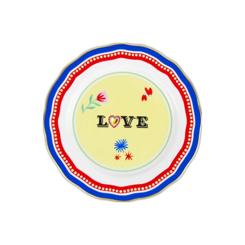 Baci Milano Mamma Mia Love Yazılı Tabak 22 cm