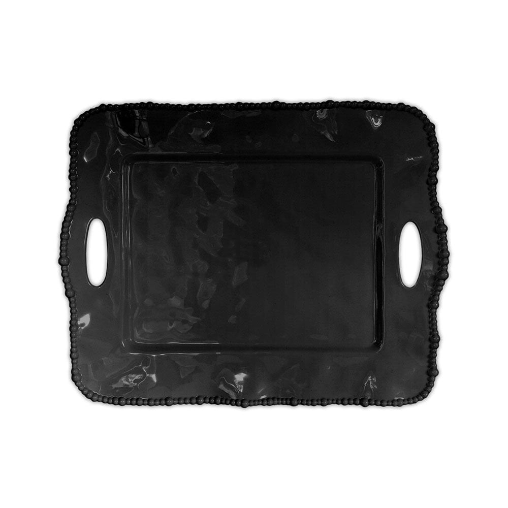 Baci Milano Joke Table Kitchen Melamin Dikdörtgen Tepsi Siyah 50 x 40 cm