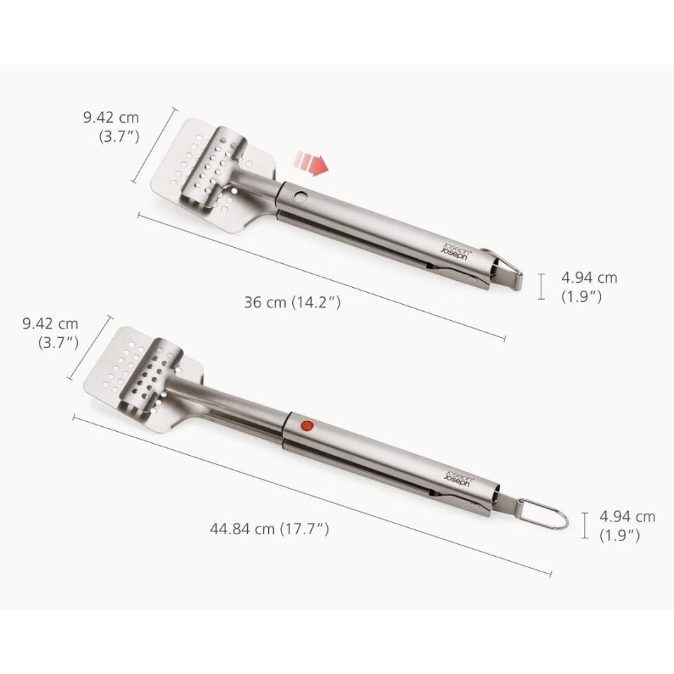 Joseph Joseph GrillOut Uzatılabilir Saplı Paslanmaz Çelik Barbekü Çevirme Maşası