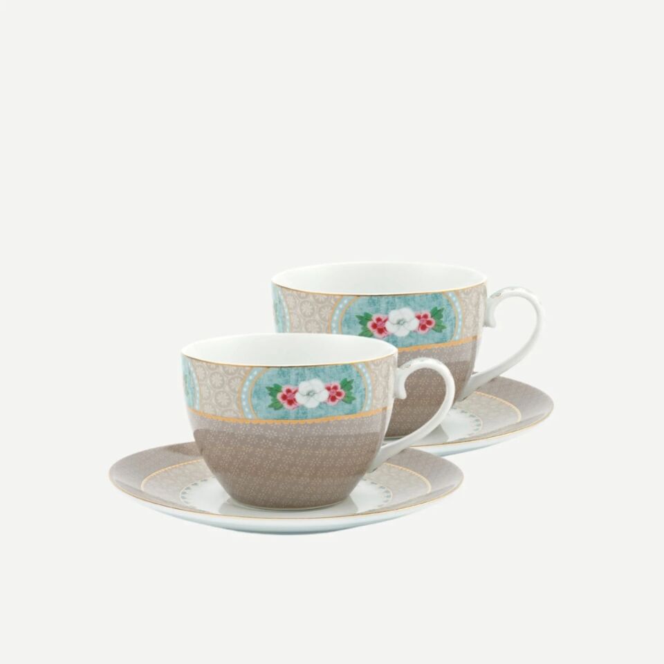 Haki Porselen Çay Fincan Seti 280 Ml Blushing Birds Collection by Pip Studio