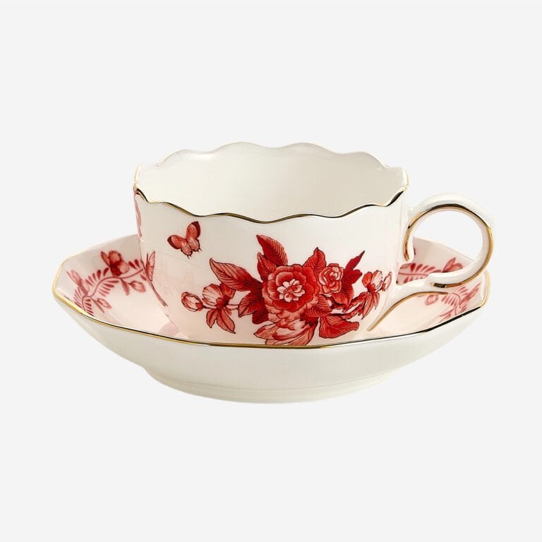 Chiara Alessi Primavera Kırmızı 2’li Porselen Türk Kahve Fincan Seti