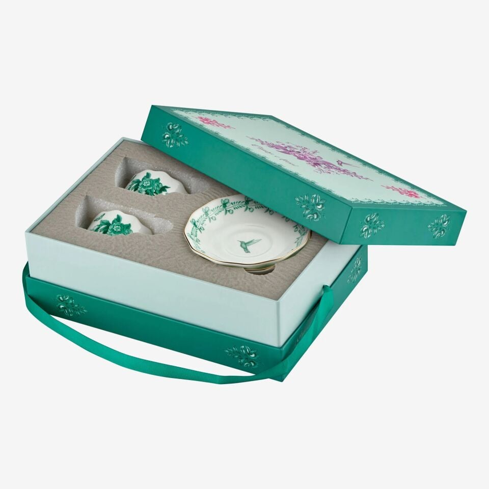 Yeşil Porselen Kahve Fincan Seti 100 Ml Primavera Collection by Chiara Alessi