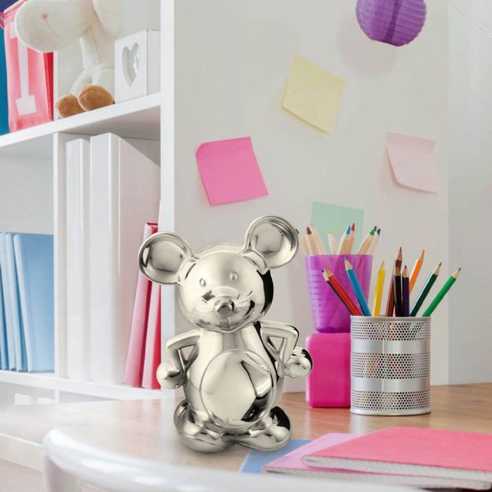 Edzard Gümüş Kaplama Fare Kumbara