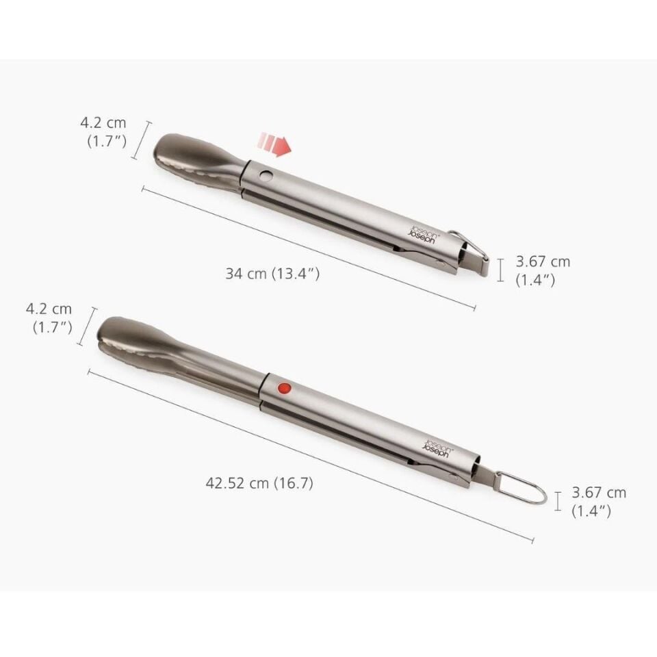 Joseph Joseph GrillOut Uzatılabilir Saplı Paslanmaz Çelik Barbekü Maşası