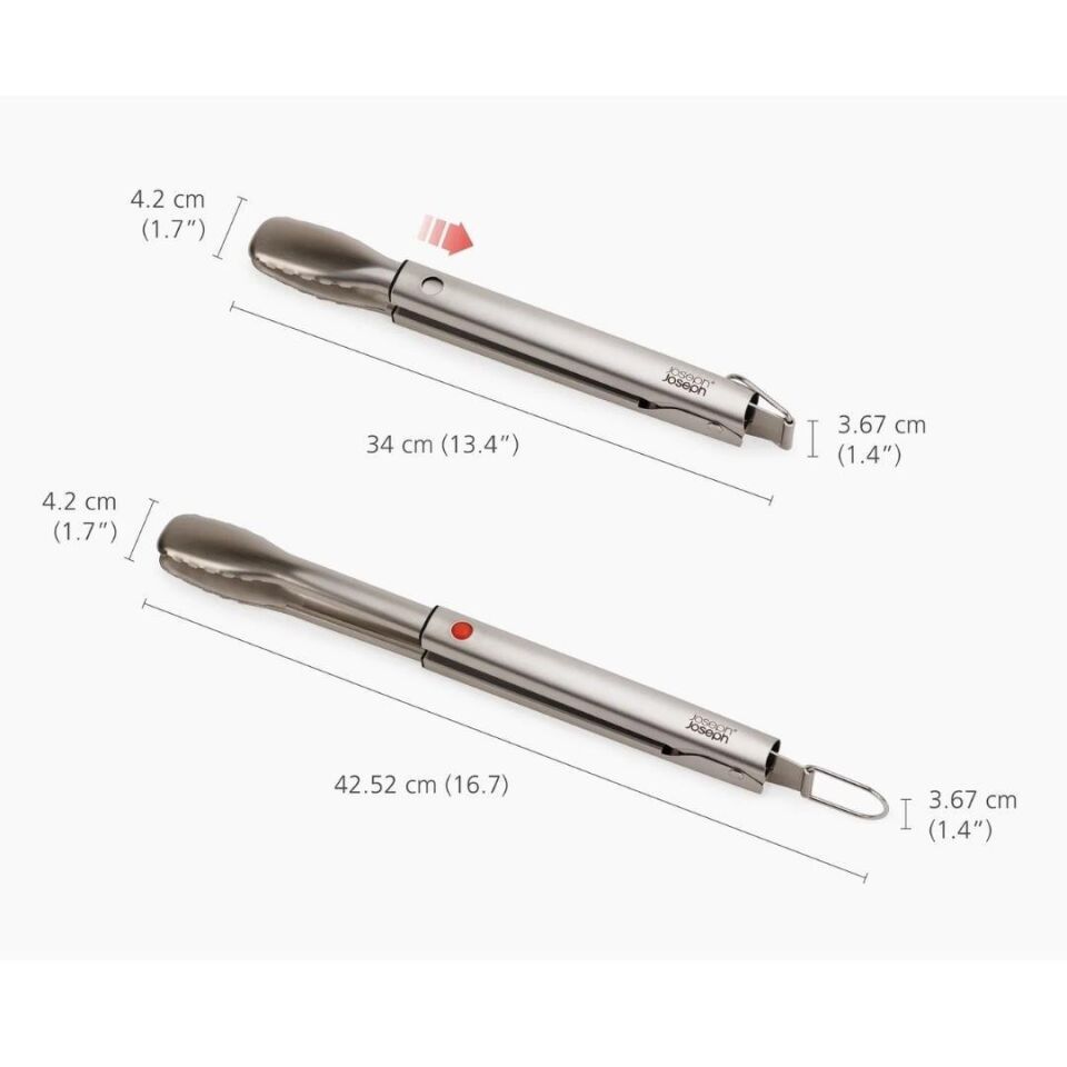 Joseph Joseph GrillOut Uzatılabilir Saplı Paslanmaz Çelik Barbekü Maşası