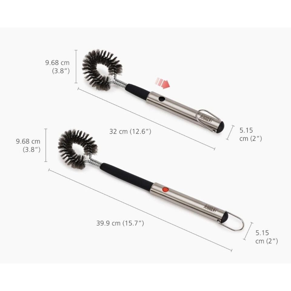 Joseph Joseph GrillOut Uzatılabilir Saplı Paslanmaz Çelik Barbekü Temizleme Fırçası