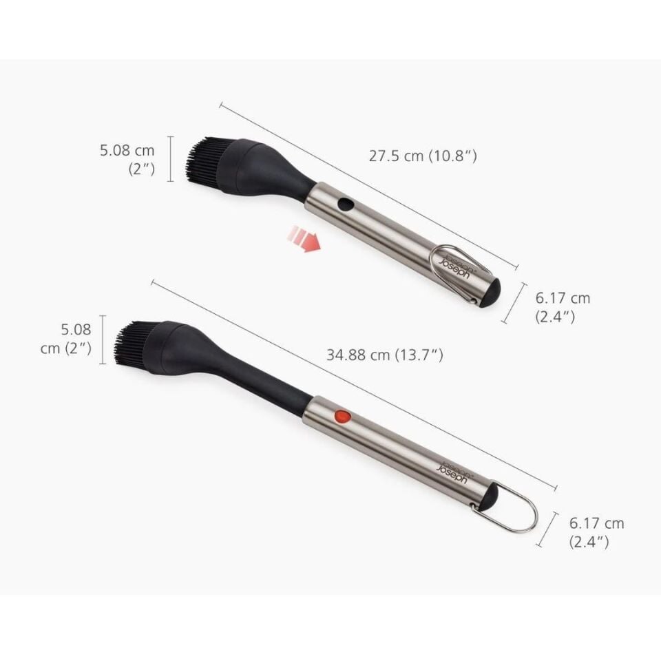 Joseph Joseph GrillOut Uzatılabilir Saplı Siyah Silikon Barbekü Fırçası