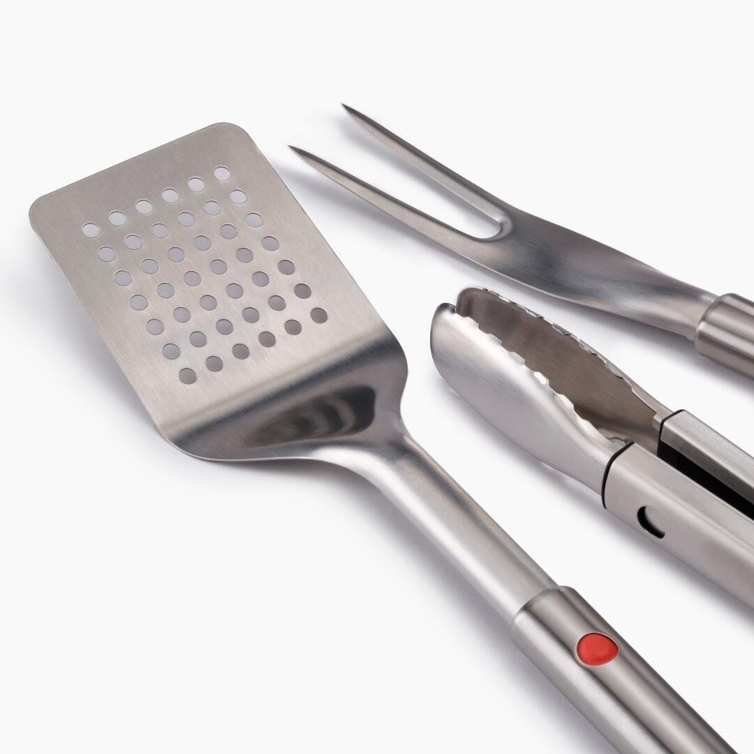 Joseph Joseph GrillOut 3 Lü Paslanmaz Çelik Barbekü Spatulası, Maşa ve Çatal Seti