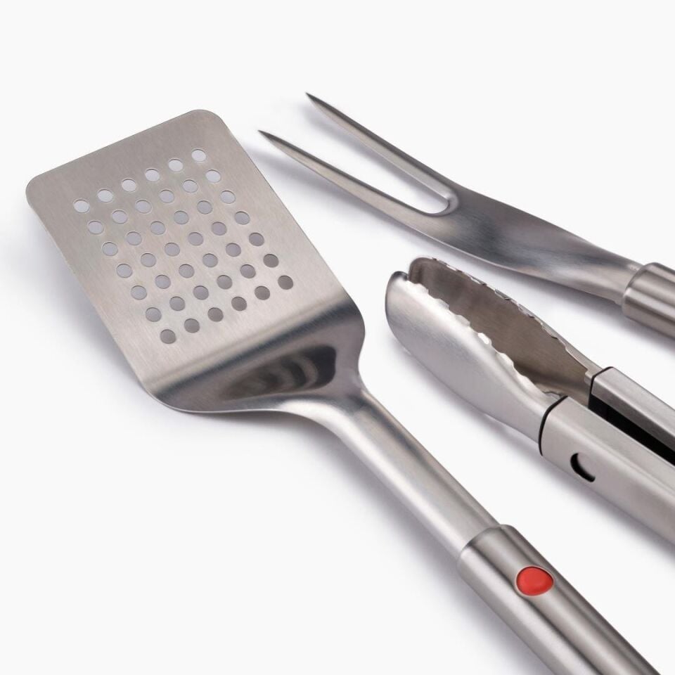 Joseph Joseph GrillOut 3 Lü Paslanmaz Çelik Barbekü Spatulası, Maşa ve Çatal Seti