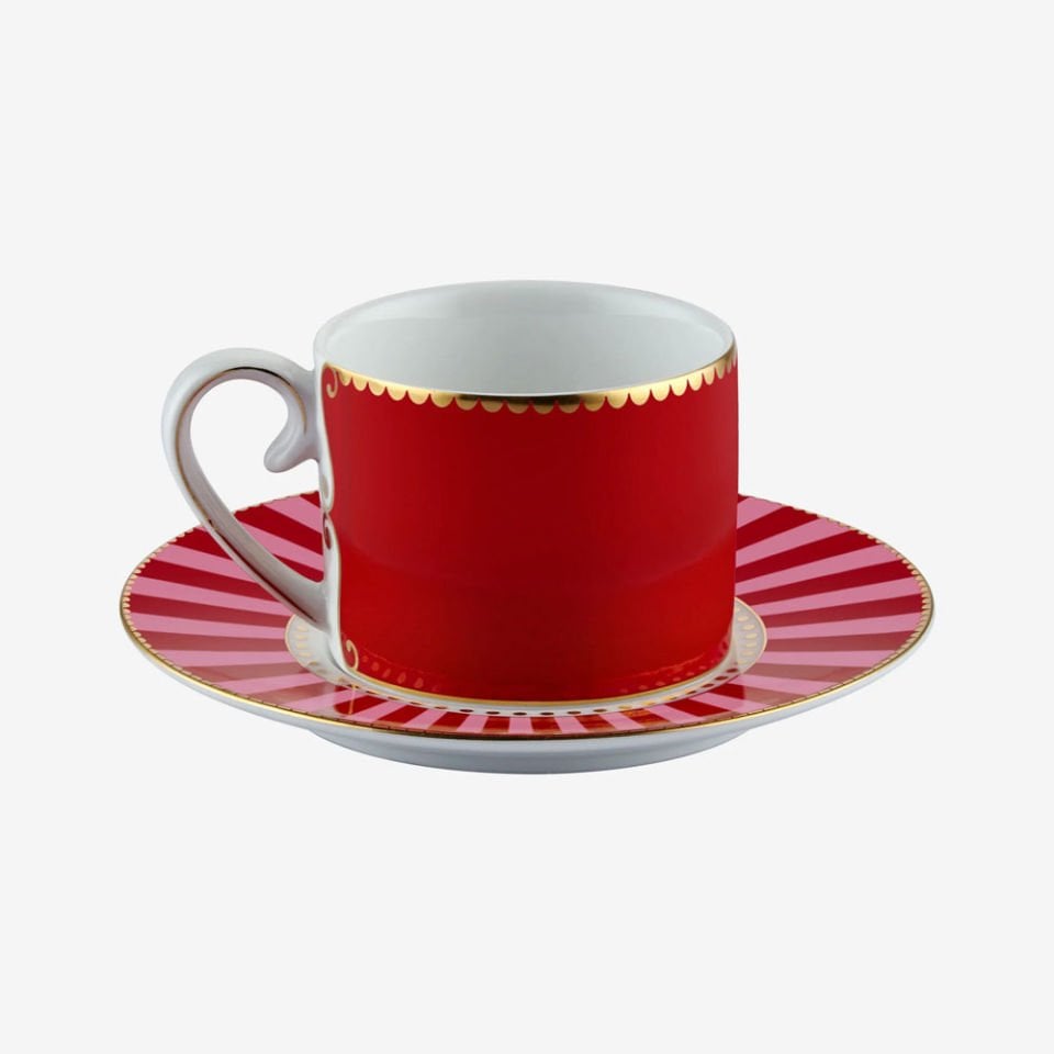 Kırmızı Porselen Kahve Fincanı 125 Ml Love Birds Collection by Pip Studio