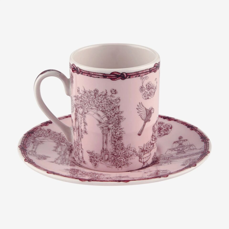 Chiara Alessi Kırmızı Porselen Kahve Fincan Seti 120 Ml Fontana Collection
